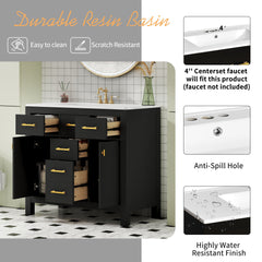 Bathroom Vanity With Sink Combo Set, Modern Bathroom Cabinet With 4 Drawers
