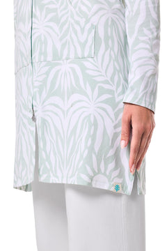 Women's Cabana Long Zip-Up Hoodie | Misty Aqua American Palm