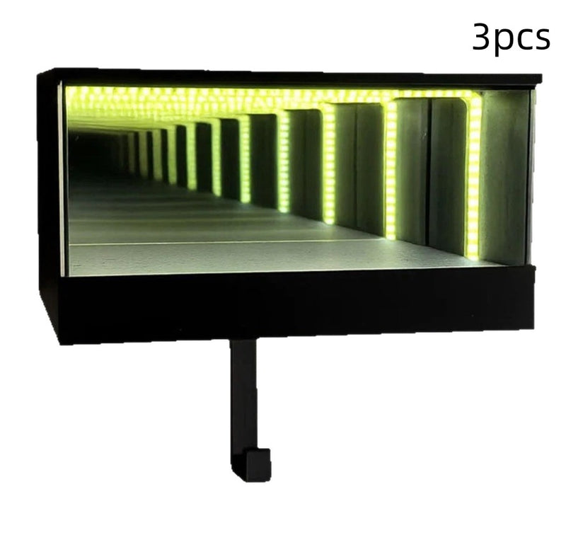 Garage Key Rack 3D Wall Mirror LED Light Display Box