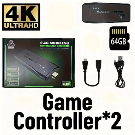M8 Portable Gaming Console with Wireless Controllers & 64GB SD
