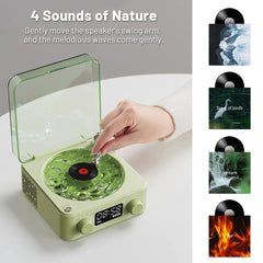 Retro Turntable Bluetooth Speaker with White Noise & RGB