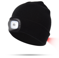Rechargeable LED Light Knitted Hat for Outdoor Sports
