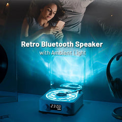 Retro Turntable Bluetooth Speaker with RGB Lamp