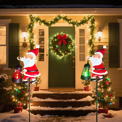 Solar-Powered Santa Yard Light