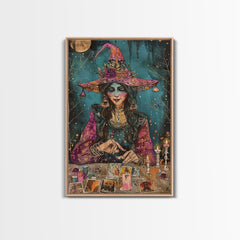 Halloween Haunted Doll, Framed Canvas Print, Wall Art, Spooky Decor, Halloween Decoration, Living Room Art, Unique Gift