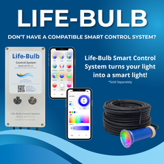Life-Bulb Color LED Inground 1.5" Nicheless Pool Light (100ft Cord) | Replaces Pentair GloBrite | Lifetime Replacement Program