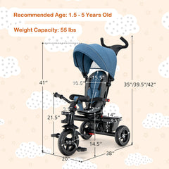 4-in-1 Baby Tricycle Toddler Trike with Convertible Seat