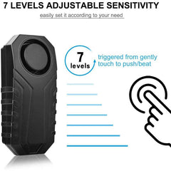 113dB Wireless Vibration Motion Sensor Waterproof Bike Alarm with Remote