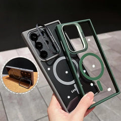 Magnetic Lens Frame Samsung Galaxy Case with Metal Kickstand