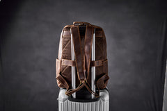 Crazy Horse Leather Backpack Men Laptop Backpack Handmade Travel Backpack MSG7635