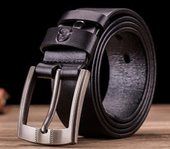 Genuine Leather Thick Belt for Men with Pin Buckle