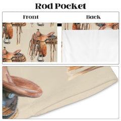 Saddle Print Window Curtain Drapes 52"x63" Made in America