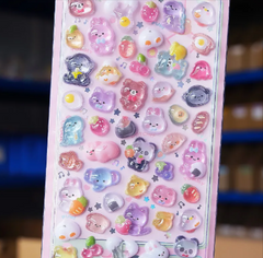 Cartoon 3D Relief Stickers