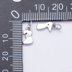 16K Gold Filled 10mm Clear CZ Geometric Number Numerology Charm | Charms-00888 ~ Charms-00897