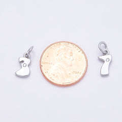 16K Gold Filled 10mm Clear CZ Geometric Number Numerology Charm | Charms-00888 ~ Charms-00897
