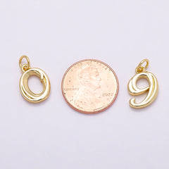 16K Gold Filled 14mm Minimalist Molten Number Numerology Charm | Charms-00878 ~ Charms-00887