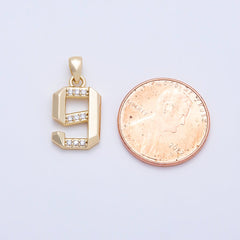 16K Gold Filled 16mm Micro Paved CZ Edged Geometric Number Numerology Charm | Charms-01217 ~ Charms-01226