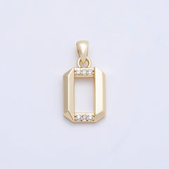 16K Gold Filled 16mm Micro Paved CZ Edged Geometric Number Numerology Charm | Charms-01217 ~ Charms-01226