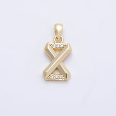 16K Gold Filled 16mm Micro Paved CZ Edged Geometric Number Numerology Charm | Charms-01217 ~ Charms-01226