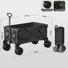 Foldable Camping Cart with Table, Heavy Duty Pull Wagon