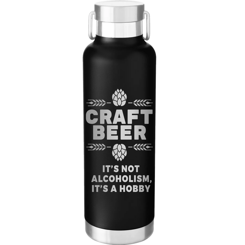 Craft Beer 24 oz Water Bottle | Black