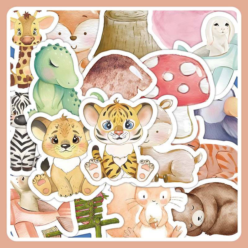 60 PCS Cute Animal Cartoon Stickers for Students