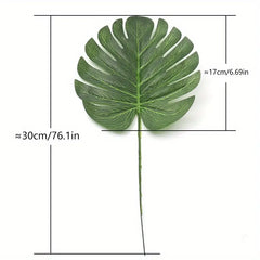 10 Pcs 11.81" Green Artificial Turtle Leaf for Decor