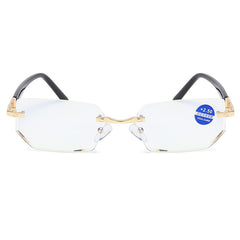 Rimless Diamond-Cut Blue Light Reading Glasses