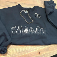 Nail Artist Icon Embroidered Sweatshirt – Chic Salon & Manicurist Wardrobe Essential