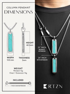 Turquoise Column Pendant Necklace