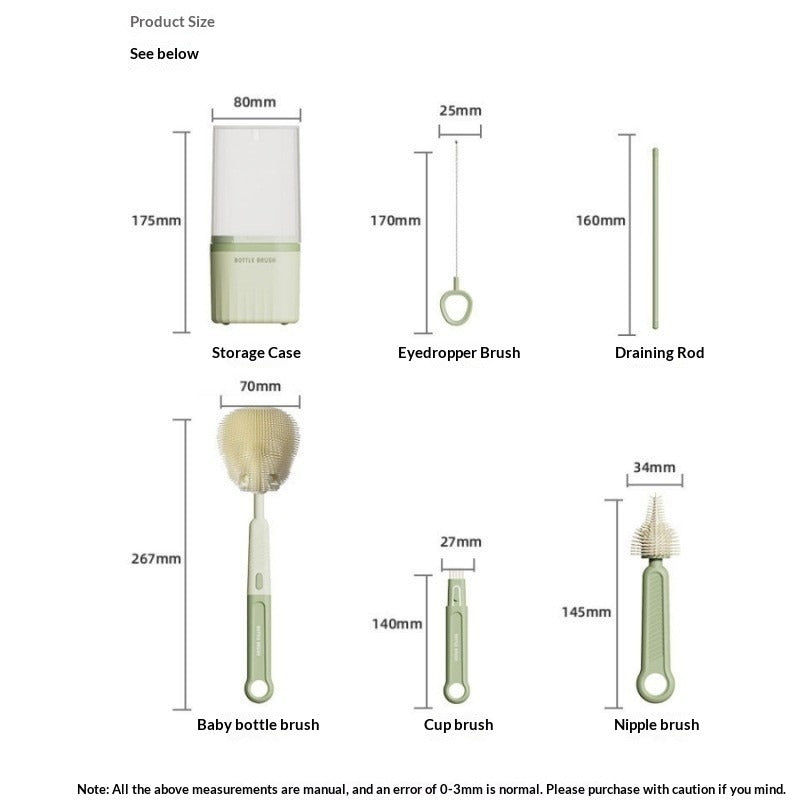 Silicone Portable Nipple Brush Set