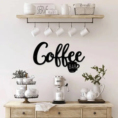 Metal Hanging Wall Sign for Coffee Bar Decor