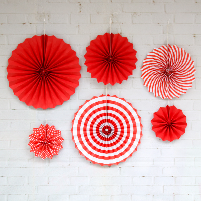 6PCS Paper Flower Fan Decoration Set for Events