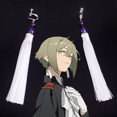 Earrings with Purple Pearl Tassels - Elan Cosplay Style