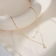 Daisy Pearl Layered Necklace