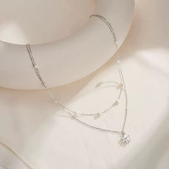 Daisy Pearl Layered Necklace