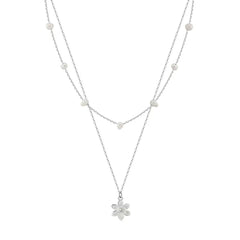 Daisy Pearl Layered Necklace