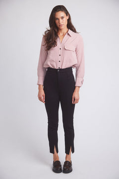 Jessica II | Gingham Equestrian Button-Down Shirt | Cinnamon