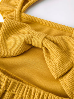Girls Daisy and Mustard Yellow Dress 2-piece Set