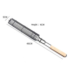 20cm/30cm BBQ Basket Stainless Cylindrical Rolling Grilling Baskets Portable Barbecue Rack For Grill For Fish Shrimp Meat Fries BBQ Grill Basket Rolling Grilling Basket Stainless Steel Grill Mesh Barbeque Grill Accessories