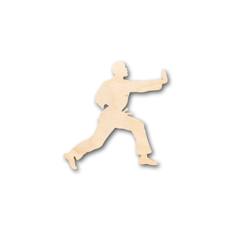 Unfinished Wood Male Martial Arts Karate Shape - Craft - up to 46