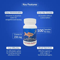Fish Ceph 250mg Capsules for Aquarium Fish – 100 Count – Water Care Support