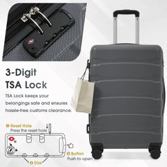 24 Inch Expandable Hardshell Checked Luggage with Tsa Lock