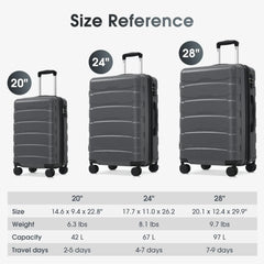 24 Inch Expandable Hardshell Checked Luggage with Tsa Lock