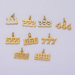 24K Gold Filled Angel Number Numerology Minimalist Mini Charm | AG606 - AG610