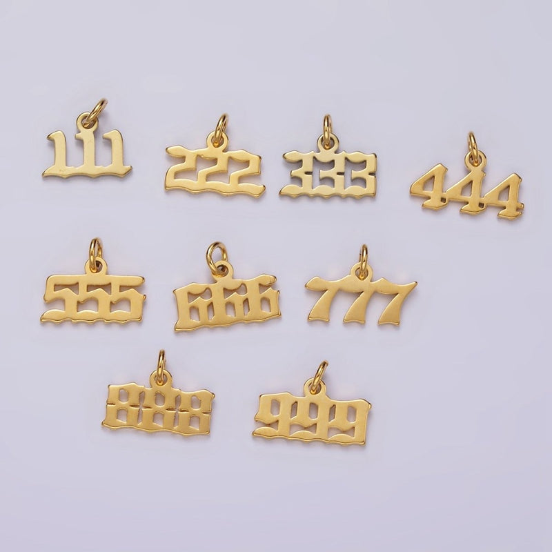 24K Gold Filled Angel Number Numerology Minimalist Mini Charm | AG606 - AG610