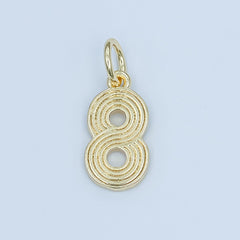 24K Gold Filled Groovy Disco Number Numerology Charm | M617 - M621