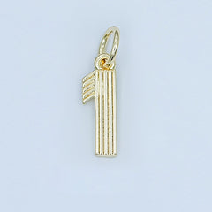 24K Gold Filled Groovy Disco Number Numerology Charm | M617 - M621