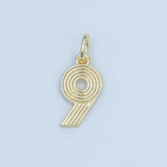 24K Gold Filled Groovy Disco Number Numerology Charm | M617 - M621