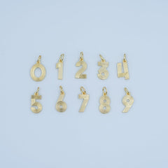 24K Gold Filled Groovy Disco Number Numerology Charm | M617 - M621